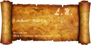 Lauber Márta névjegykártya